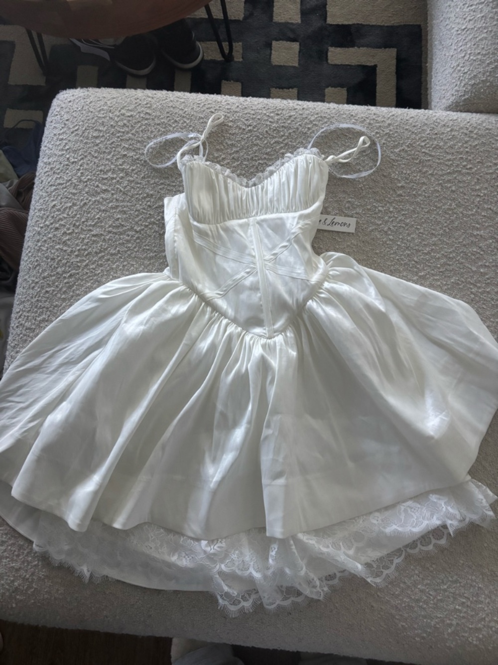 For Love & Lemons Evelyn White Corset Mini Dress